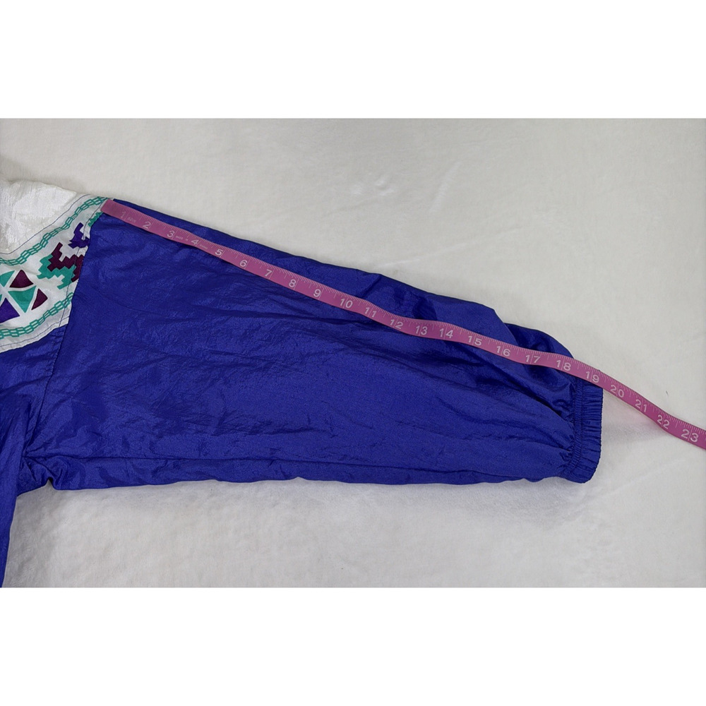 Vntg Winterset Windbreaker Track Suit Jacket Pants Large Aztec Print Prpl/Turq - Picture 16 of 16